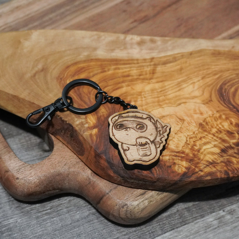Brave Tanuki Keychain