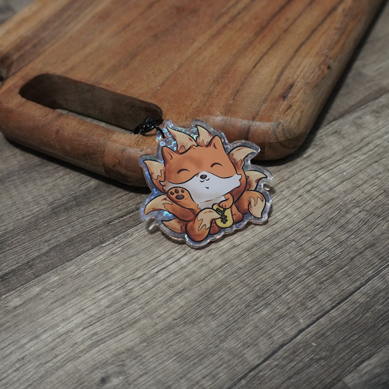 Lucky Kitsune Holographic Keychain