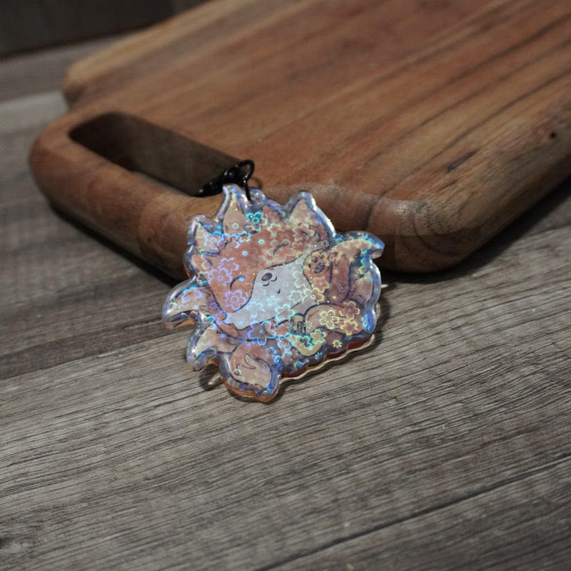 Lucky Kitsune Holographic Keychain