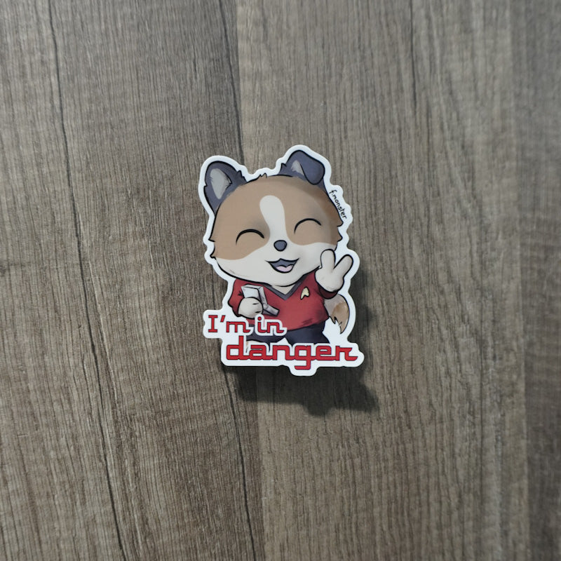 Red Shirt Danger Sticker