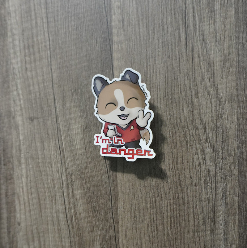 Red Shirt Danger Sticker