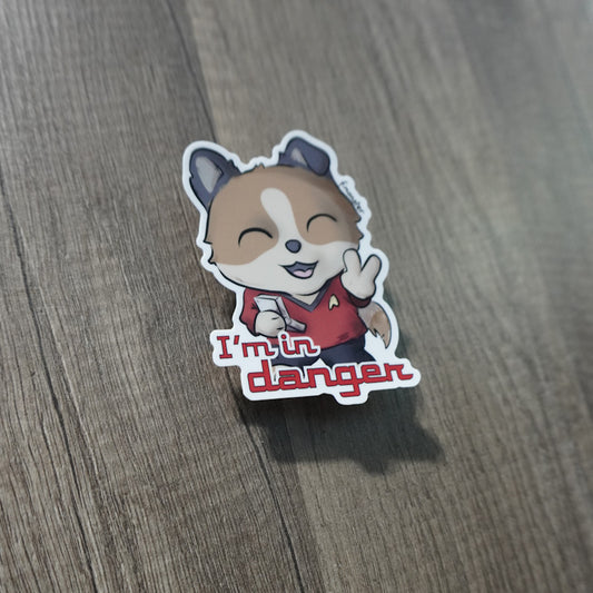 Red Shirt Danger Sticker