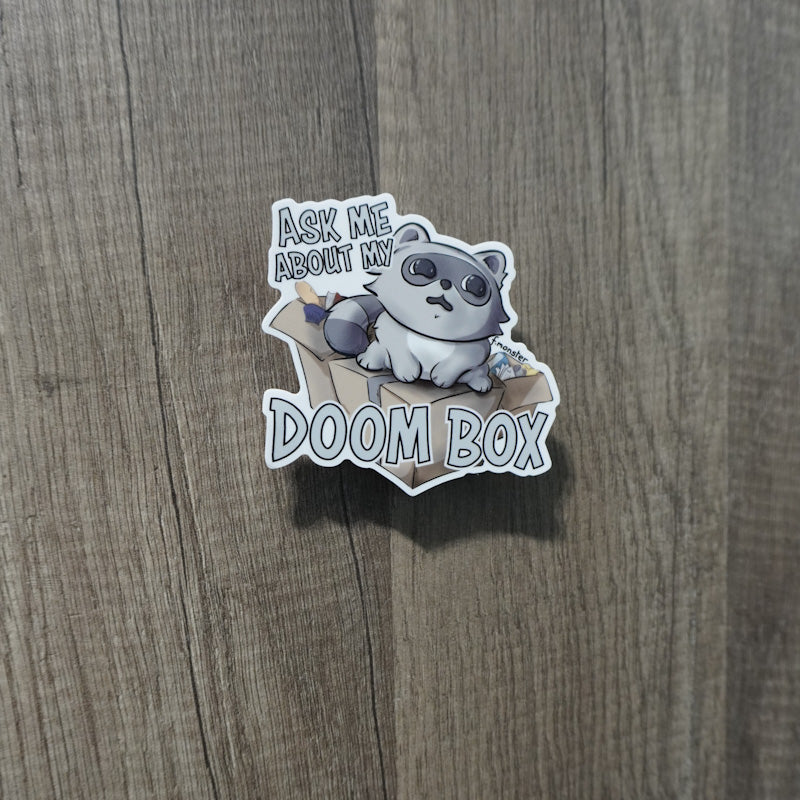 Doom Box Raccoon Sticker