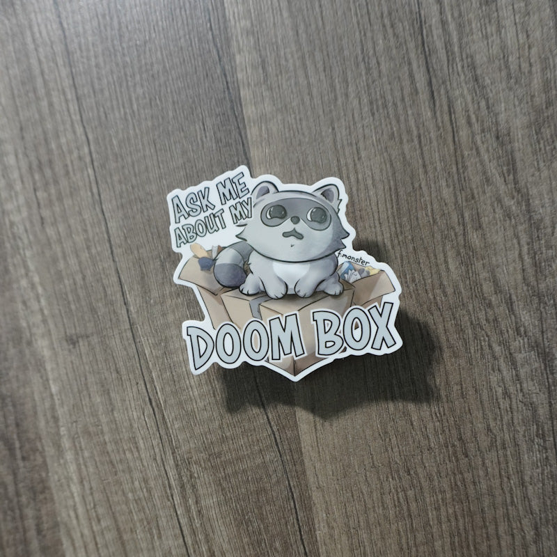 Doom Box Raccoon Sticker