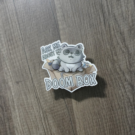 Doom Box Raccoon Sticker
