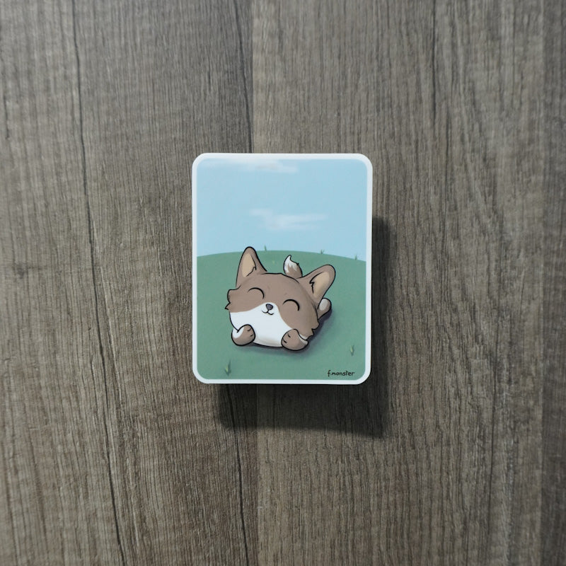 Relax Corgi Sploot Sticker