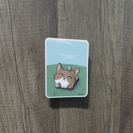 Relax Corgi Sploot Sticker