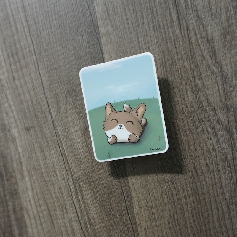 Relax Corgi Sploot Sticker