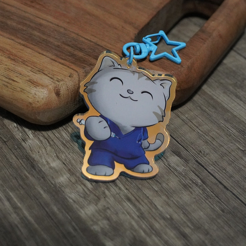 Nurse Kitty Mirror Acrylic Keychain