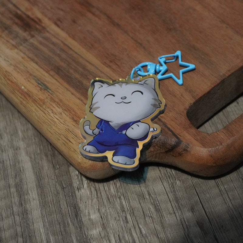 Nurse Kitty Mirror Acrylic Keychain
