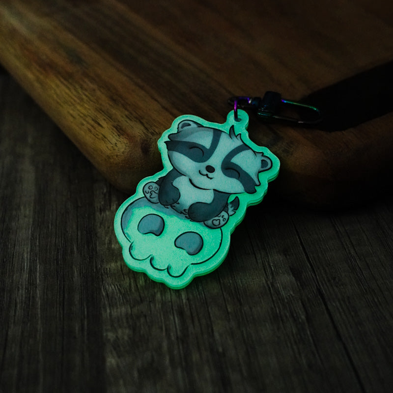 Skull Badger Glow Keychain