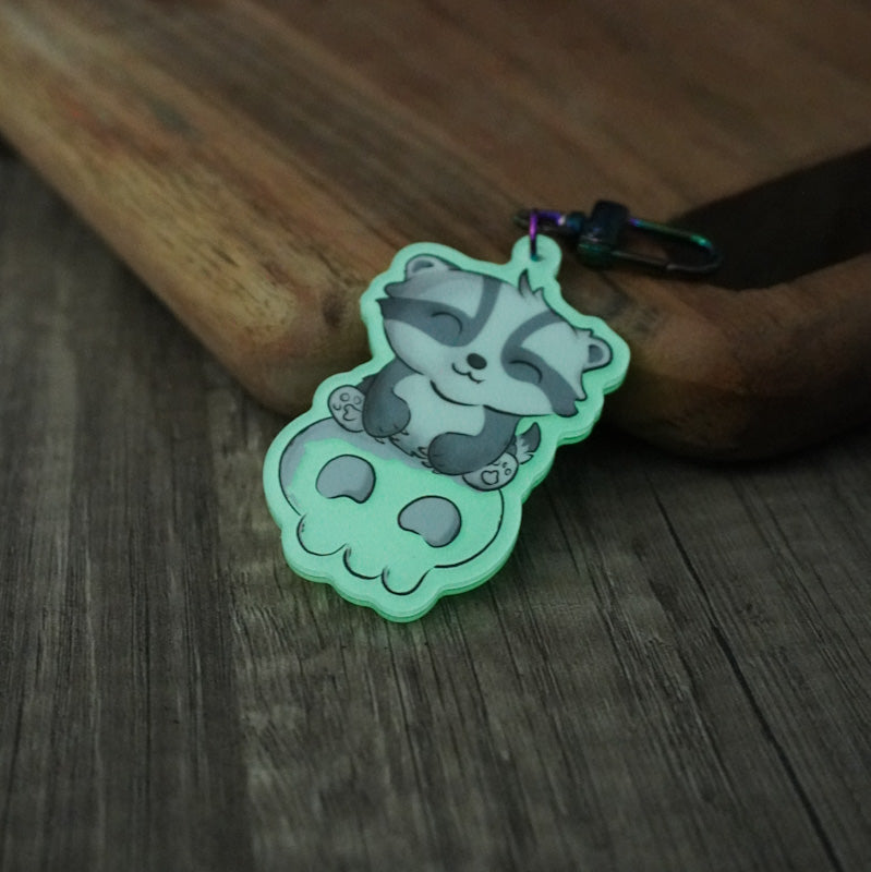 Skull Badger Glow Keychain