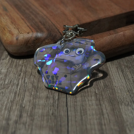 Pet Rock Holo Acrylic Keychain