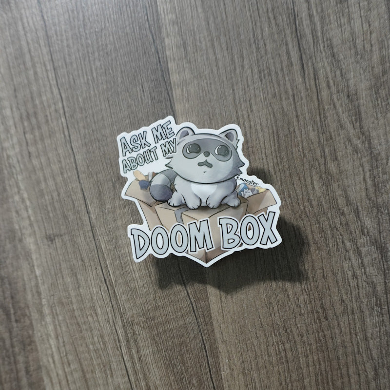 My Doom Box Raccoon Sticker