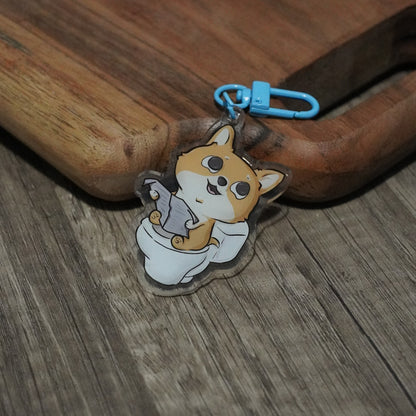 Pooping Corgi Acrylic Keychain