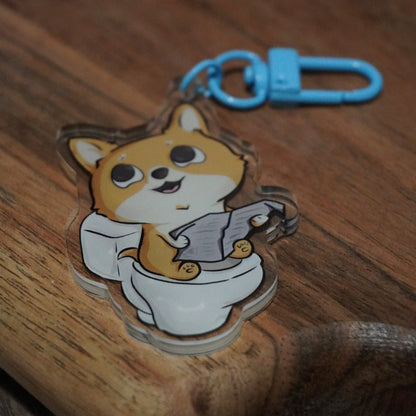 Pooping Corgi Acrylic Keychain