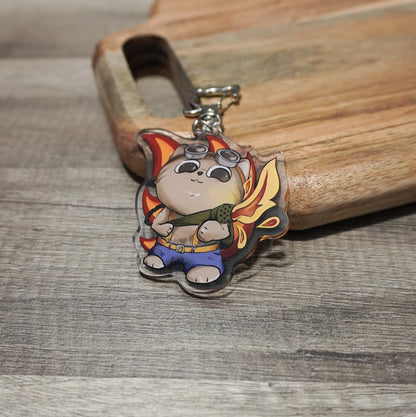 Flamethrower Kitty Acrylic Keychain