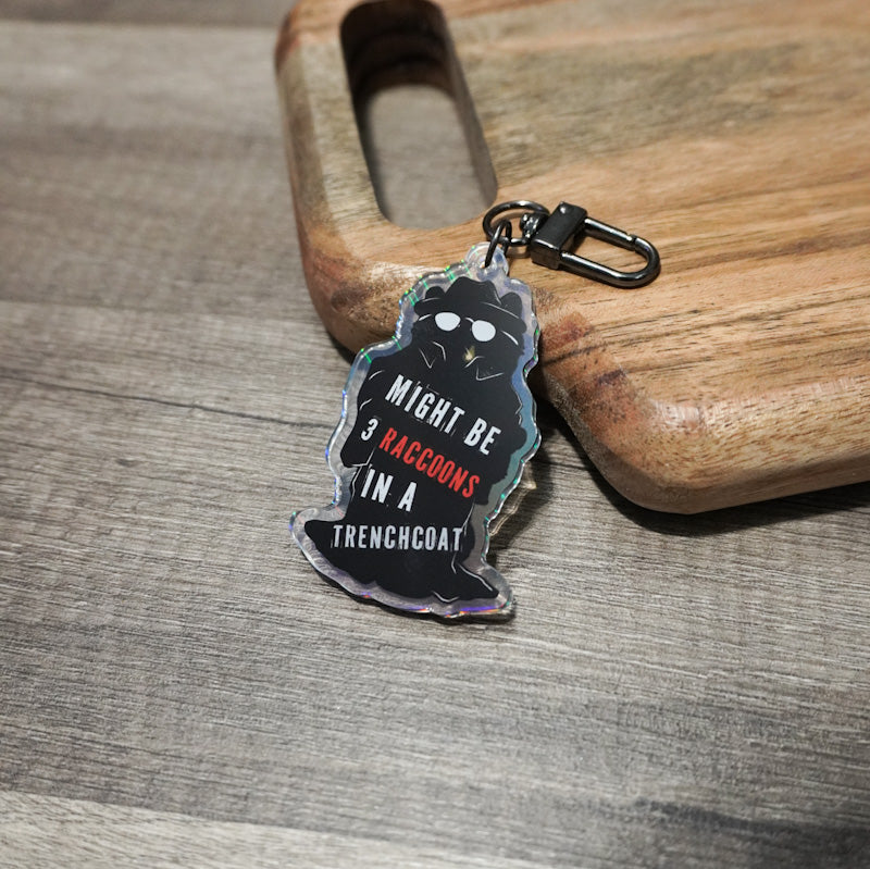 3 Raccoons Holo Acrylic Keychain