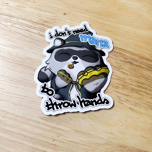 Throw Hands Racoon Sticker