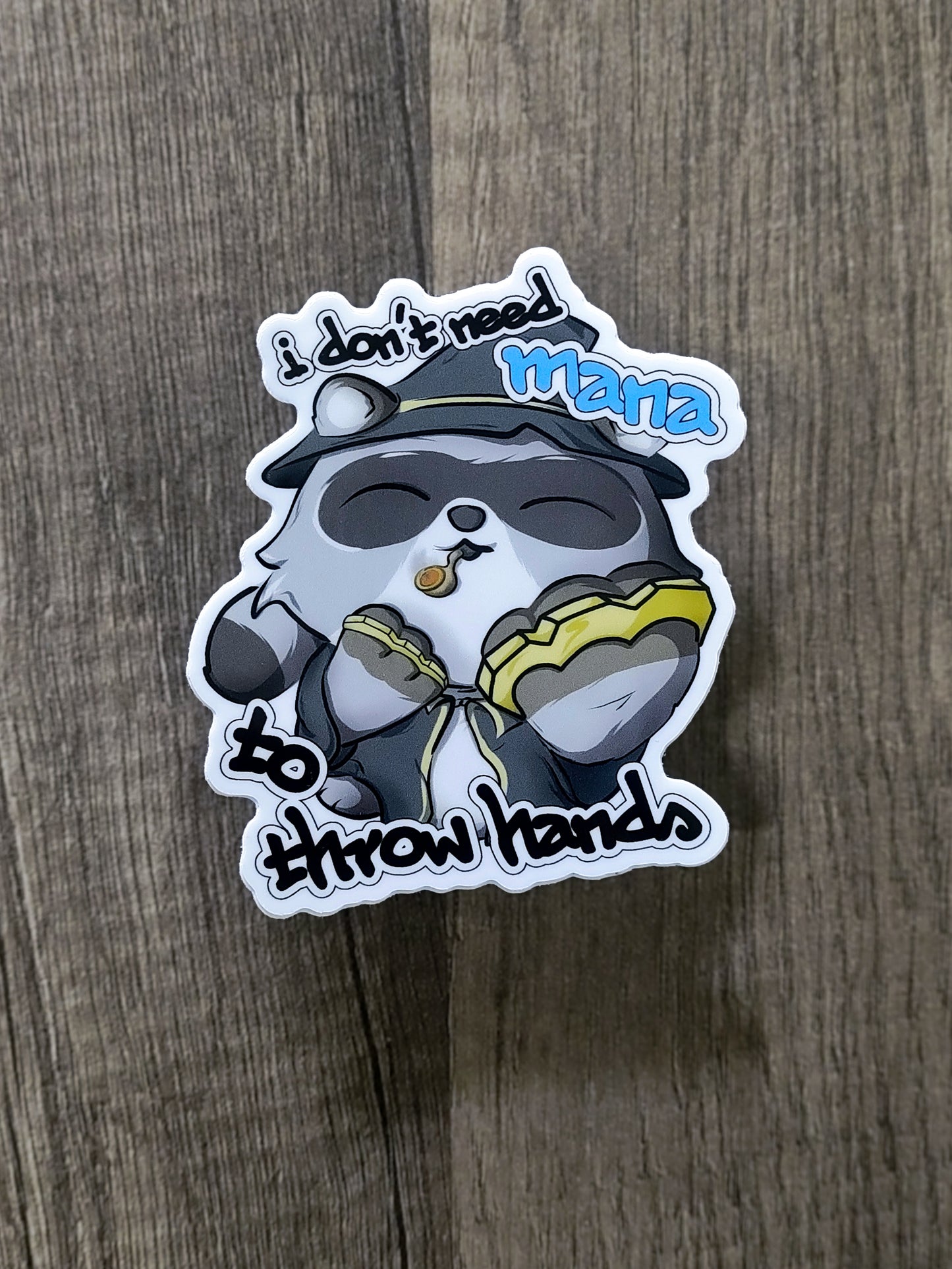 Throw Hands Racoon Sticker